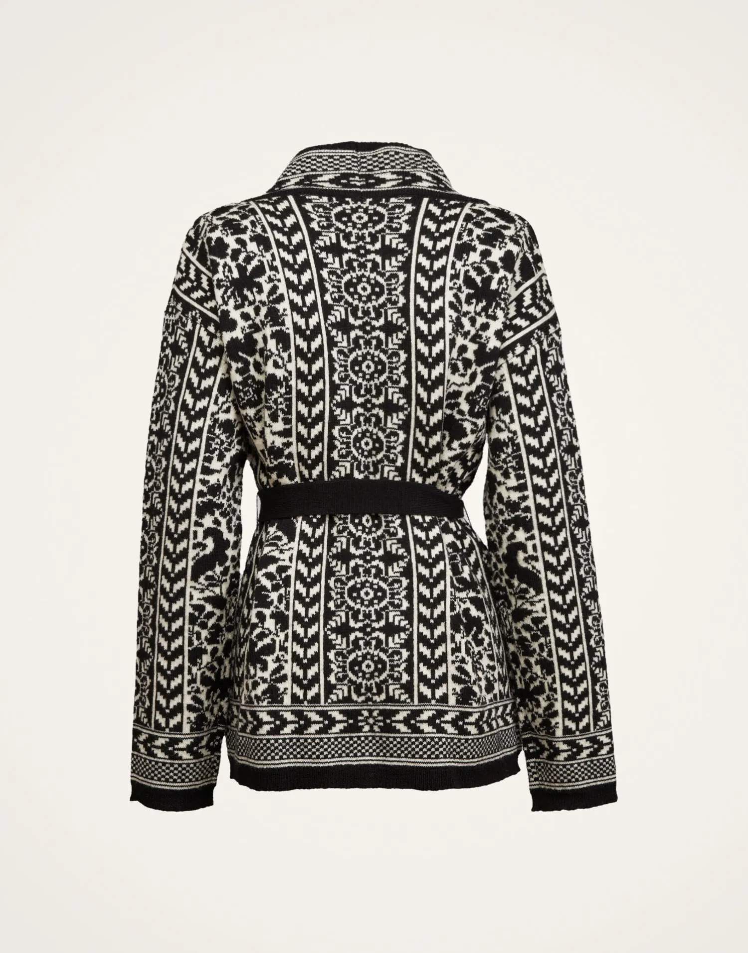 La DoubleJ Maglieria<Cozy CardiganBlack / White in Merino Wool