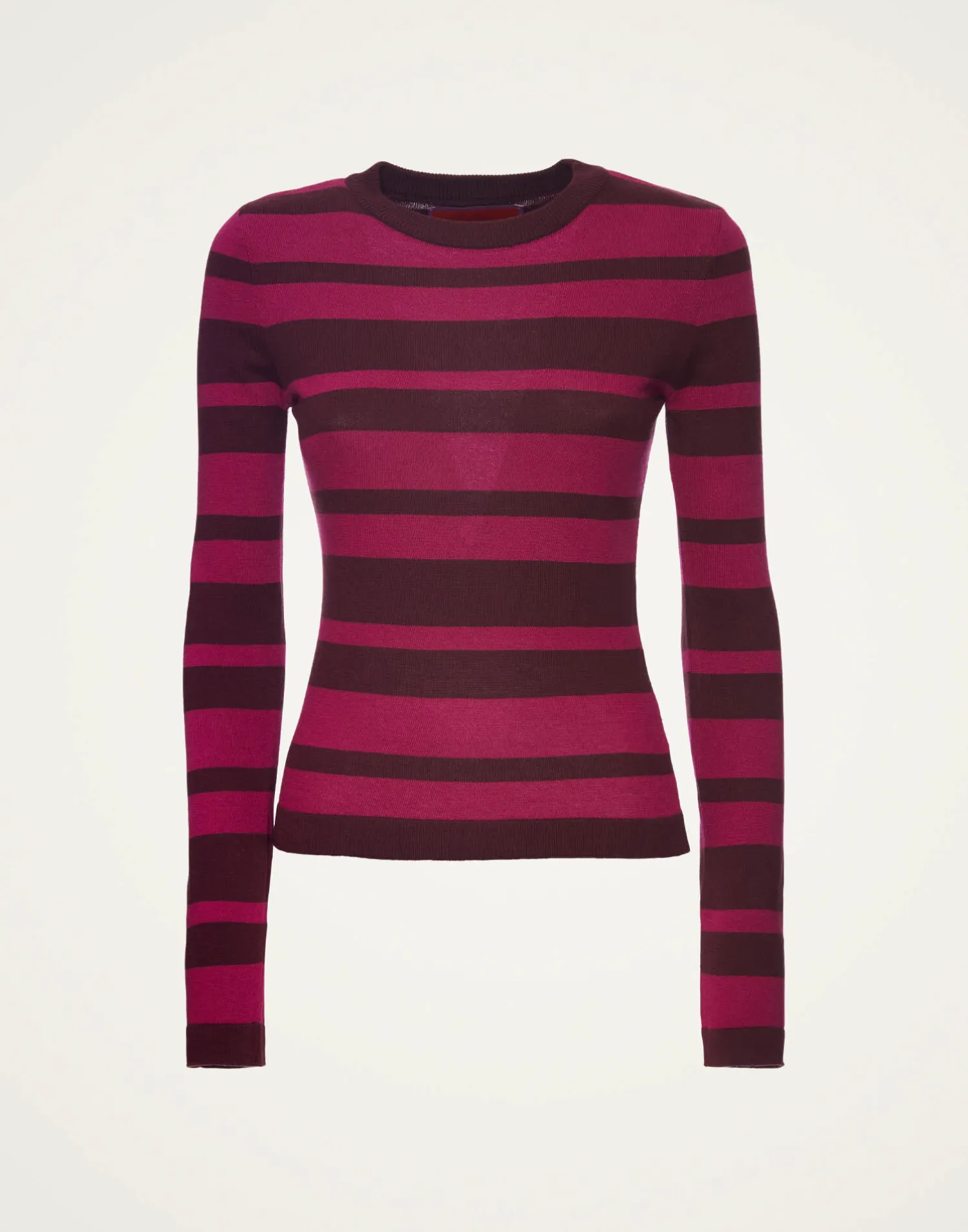 La DoubleJ Maglieria<Crew TopSolid Fuchsia in Cotton Cashmere
