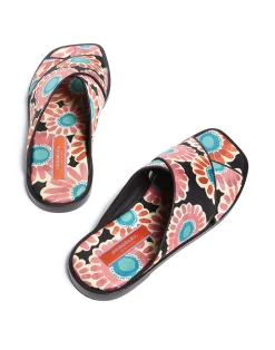 La DoubleJ Scarpe|Accessories<Criss-Cross SandalsCrazy Daisy Black in Twill