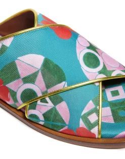 La DoubleJ Scarpe|Accessories<Criss-Cross SandalsNectar in Twill