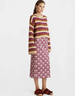 La DoubleJ Maglieria<Crop SweaterMulticolor Ivory in Cable Chain