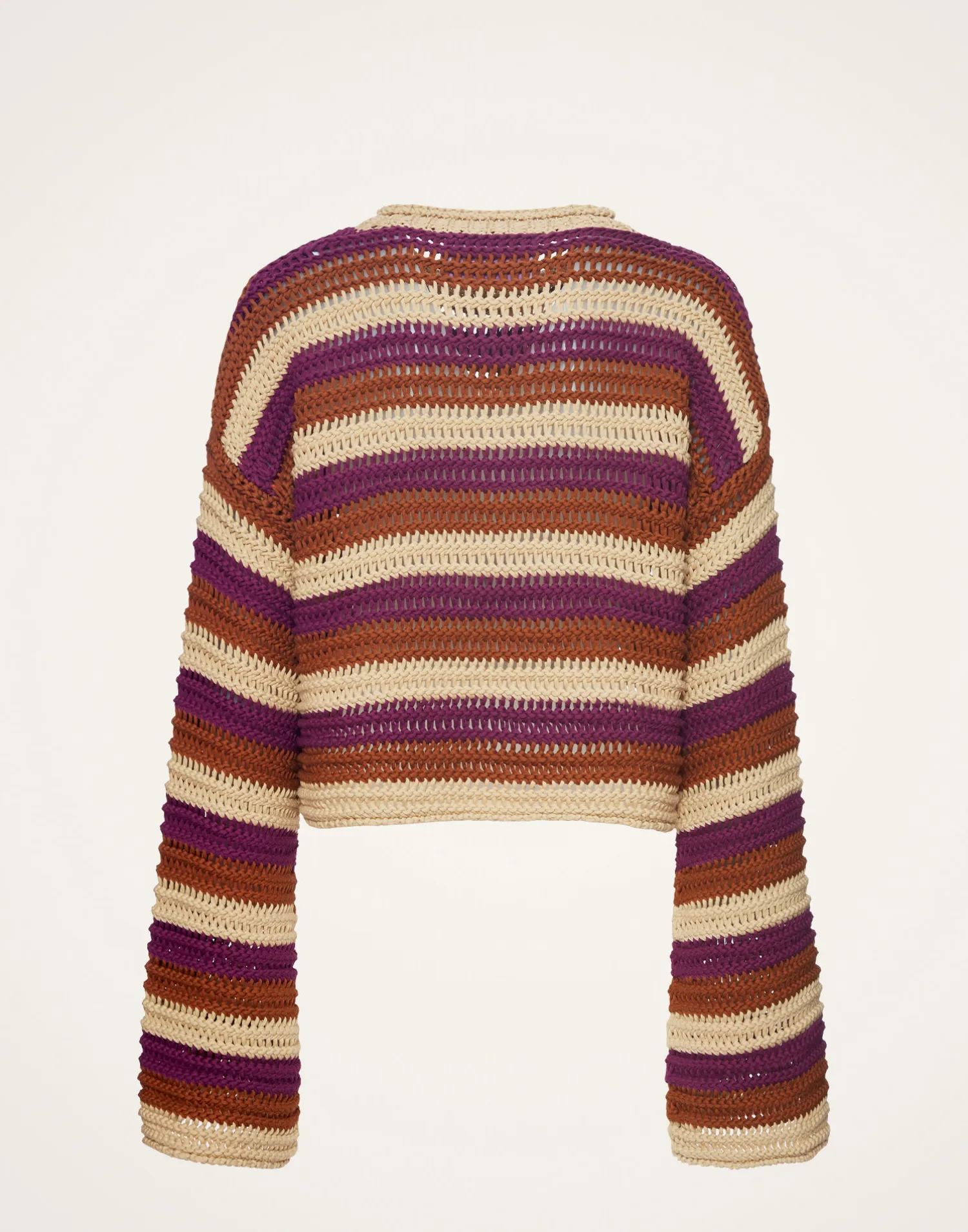 La DoubleJ Maglieria<Crop SweaterMulticolor Ivory in Cable Chain