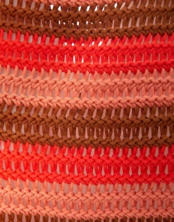 La DoubleJ Maglieria<Crop SweaterMulticolor Red in Cable Chain