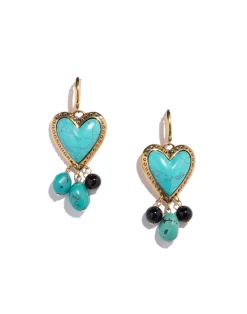 La DoubleJ Bijoux|Accessories<Cuore Piccolo EarringsSolid Acquamarine in Gold Plated Brass