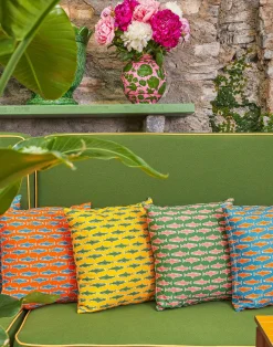 La DoubleJ Cuscini E Coperte|Home Décor<Cushion (45X45)Como Fish Green in Cotton Honan