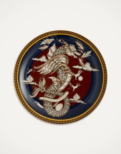 La DoubleJ Home Décor|Tavola<Decorative PlateThe Dragon Midnight Blue in Porcelain