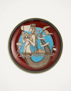 La DoubleJ Piatti Decorativi|Home Décor<Decorative PlateThe Mermaid Bordeaux in Porcelain