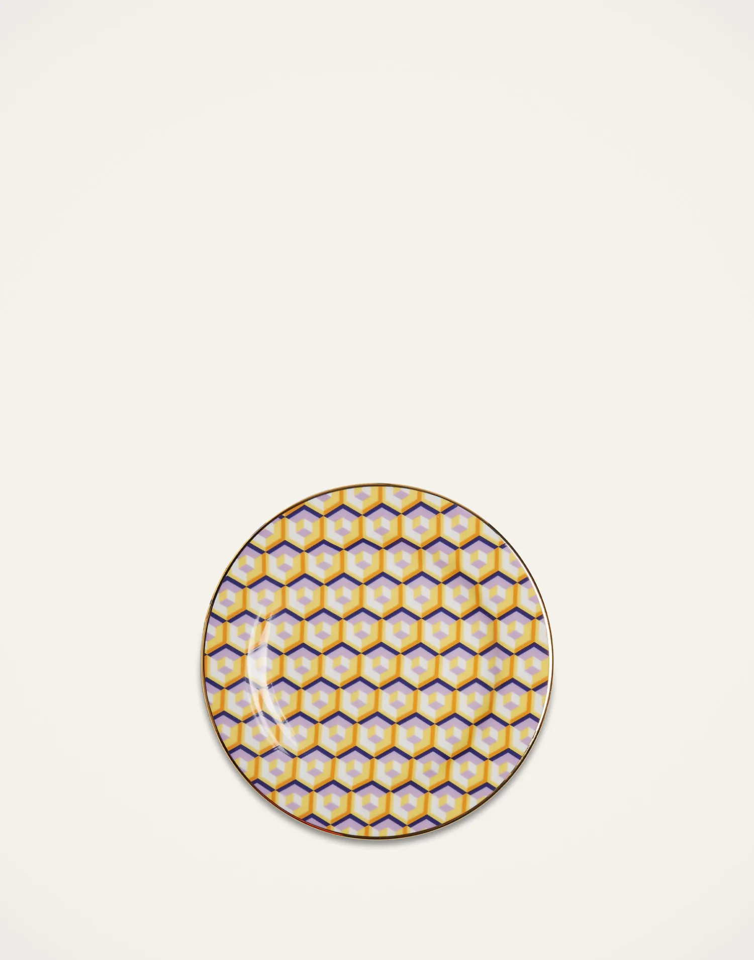 La DoubleJ Piatti Da Dessert & Piattini|Tavola<Dessert Plate Set of 2Cubi Giallo in Porcelain