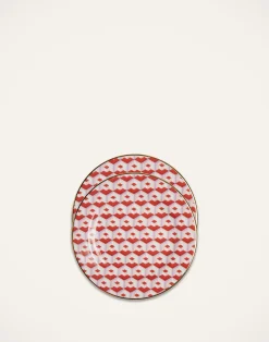 La DoubleJ Piatti Da Dessert & Piattini|Tavola<Dessert Plate Set of 2Cubi Rosso in Porcelain