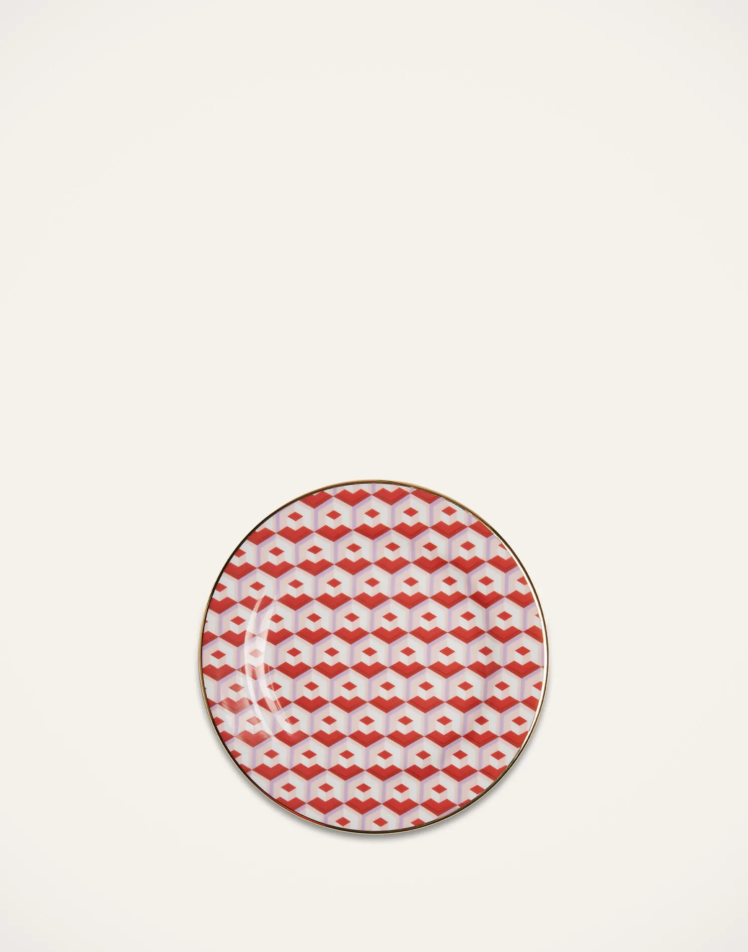 La DoubleJ Piatti Da Dessert & Piattini|Tavola<Dessert Plate Set of 2Cubi Rosso in Porcelain