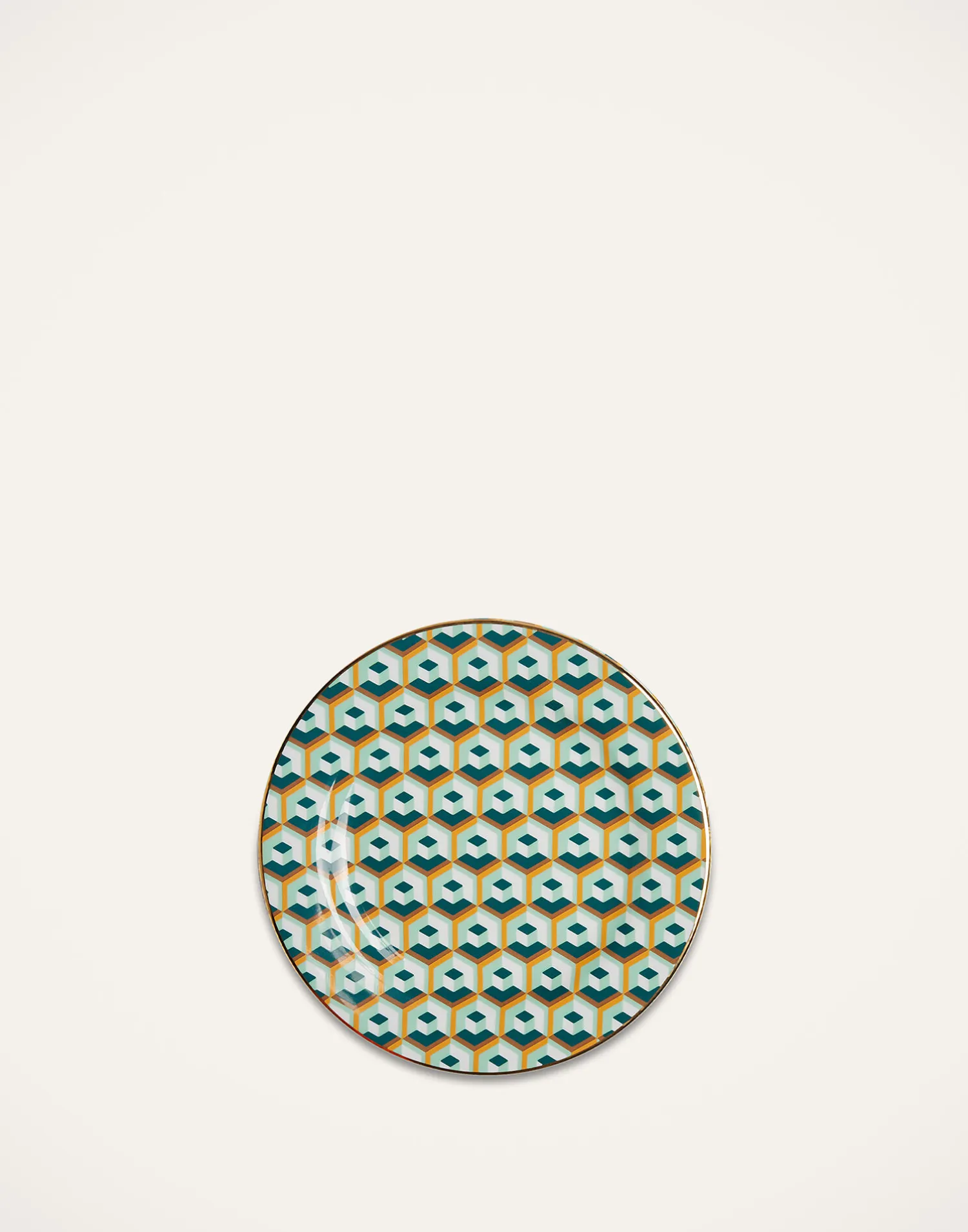 La DoubleJ Piatti Da Dessert & Piattini|Tavola<Dessert Plate Set of 2Cubi Verde in Porcelain