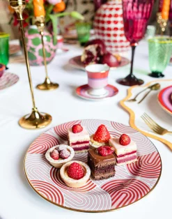 La DoubleJ Piatti Da Dessert & Piattini|Tavola<Dessert Plate Set of 2Slinky Rosso in Porcelain