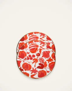 La DoubleJ Piatti Da Dessert & Piattini|Tavola<Dessert Plate Set of 2Wildbird Rosso/Bianco in Porcelain