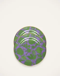 La DoubleJ Piatti Da Dessert & Piattini|Tavola<Dessert Plate Set of 2Wildbird Lilla/Verde in Porcelain