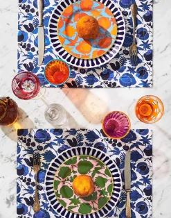 La DoubleJ Piatti Da Dessert & Piattini|Tavola<Dessert Plate Set of 2Wildbird Azzurro/Arancio in Porcelain