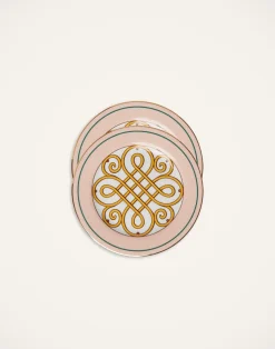 La DoubleJ Piatti Da Dessert & Piattini|Tavola<Dessert Plates Set Of 2Cortile Pink in Porcelain