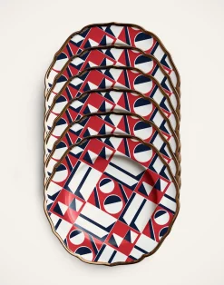 La DoubleJ Piatti Da Dessert & Piattini|Tavola<Dessert Plates Set of 6Geometrico in Ceramica