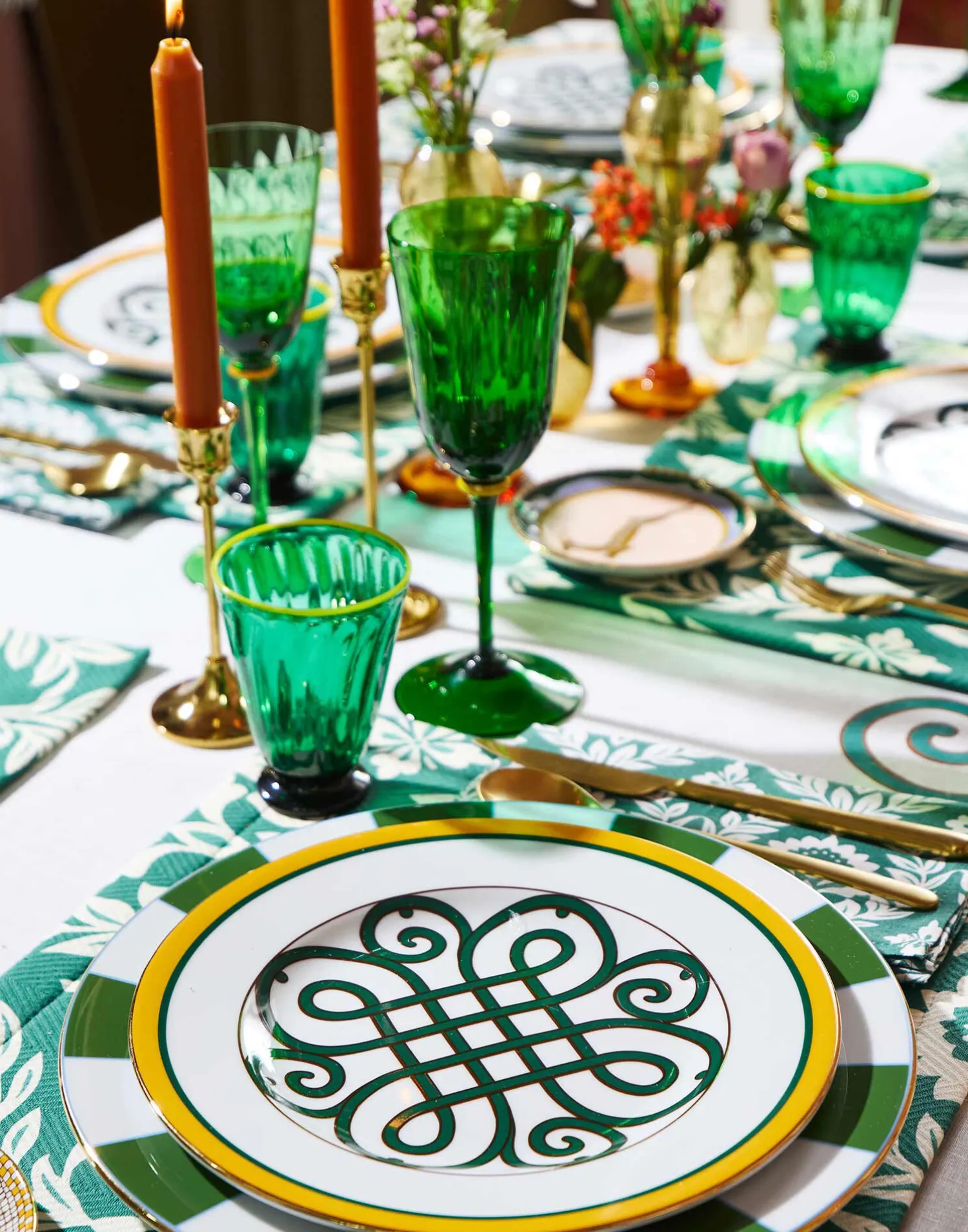 La DoubleJ Piatti|Tavola<Dinner Plates Set Of 2Cortile in Porcelain