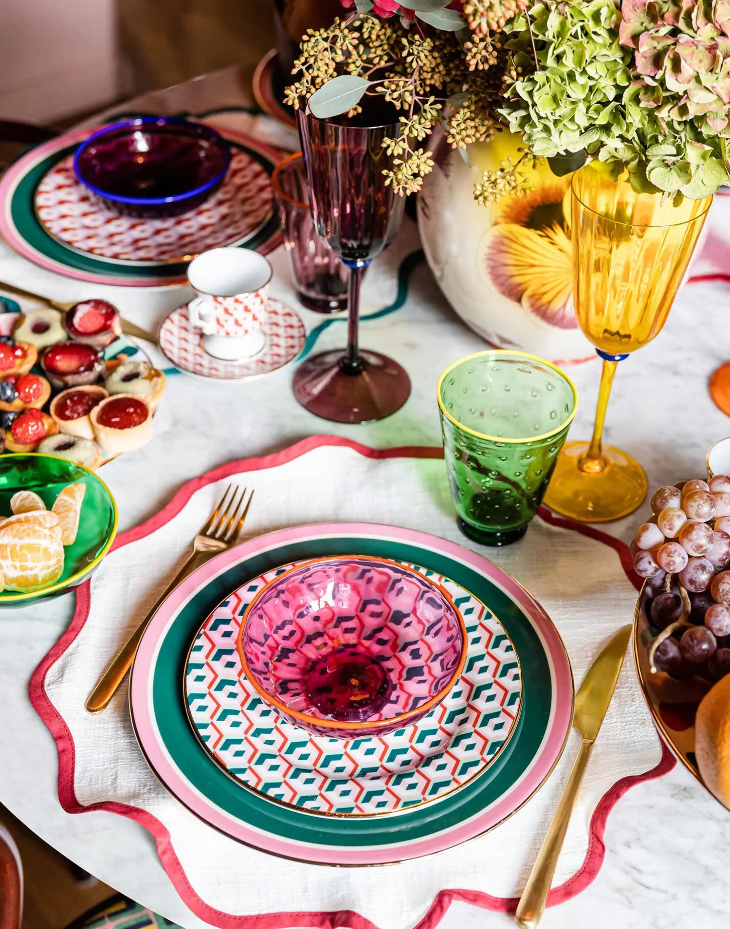 La DoubleJ Piatti|Tavola<Dinner Plates Set Of 2Rainbow Verde in Porcelain