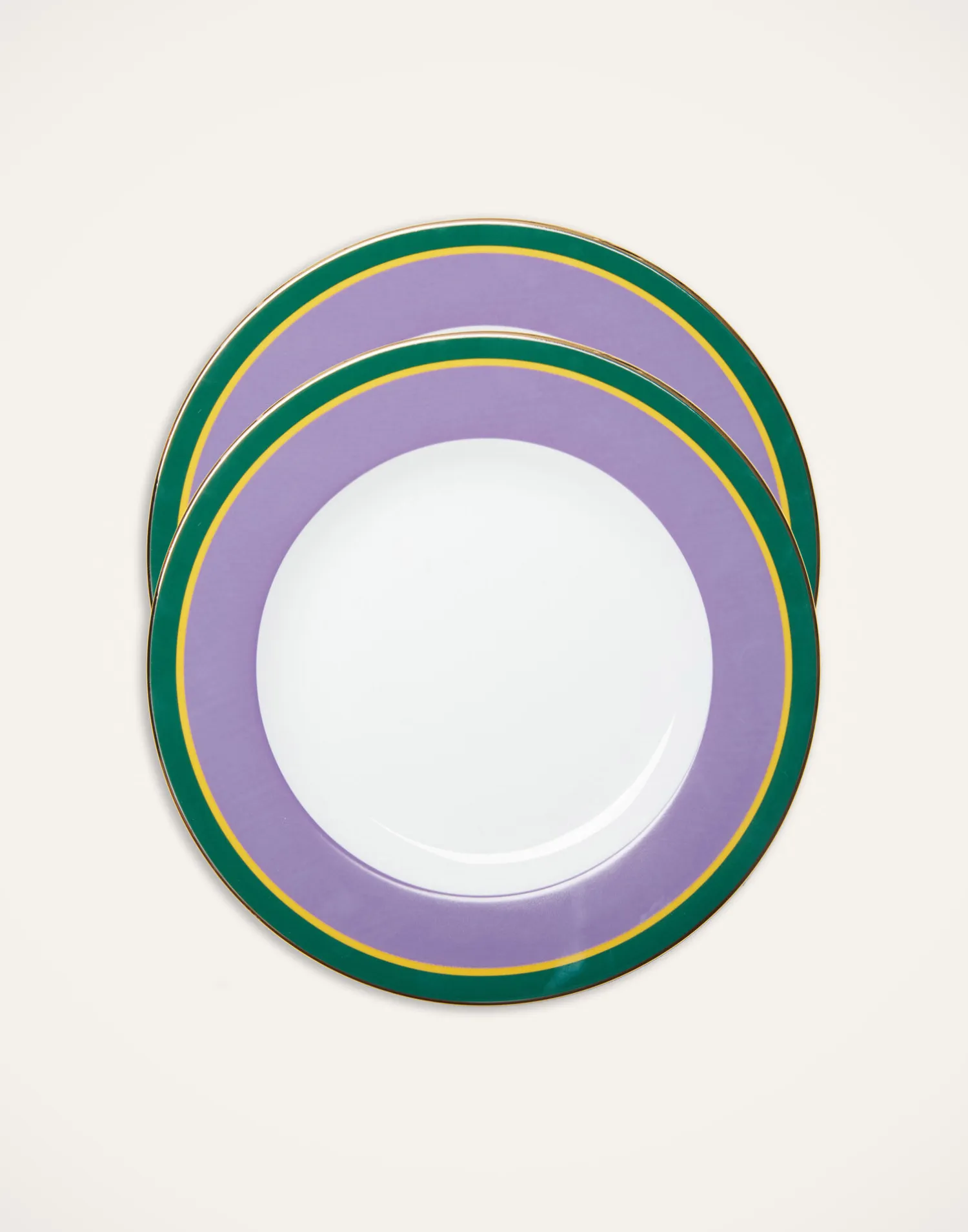 La DoubleJ Piatti|Tavola<Dinner Plates Set Of 2Rainbow Viola in Porcelain