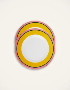 La DoubleJ Piatti|Tavola<Dinner Plates Set Of 2Rainbow Yellow in Porcelain