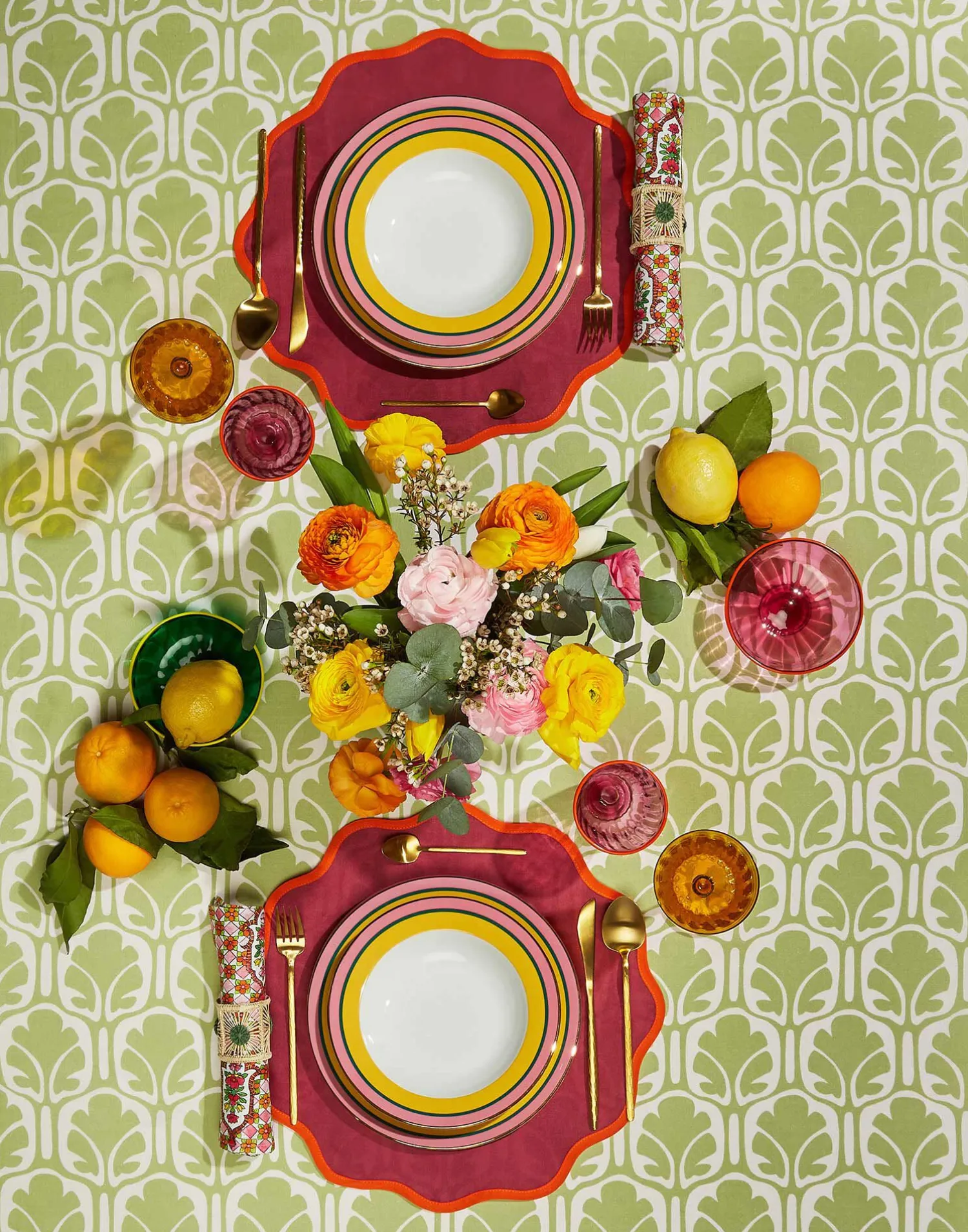La DoubleJ Piatti|Tavola<Dinner Plates Set Of 2Rainbow Yellow in Porcelain