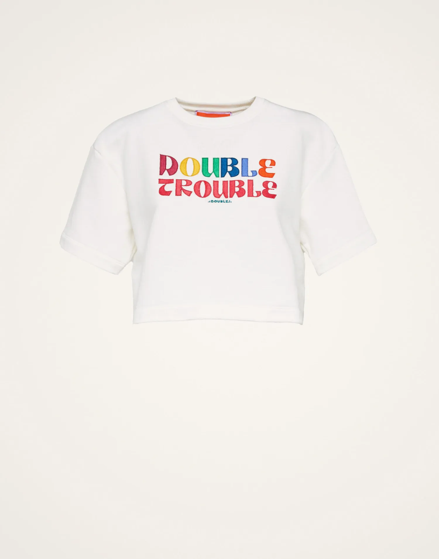 La DoubleJ Felpe E Magliette<Discman TeeOff White in Embroidered Jersey