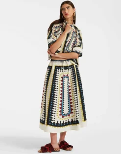 La DoubleJ Gonne<Drawstring SkirtDoric Plac&eacute;e Cream in Cotton Poplin