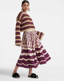 La DoubleJ Gonne<Drawstring SkirtFans Plac&eacute;e Purple in Faille