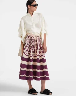 La DoubleJ Gonne<Drawstring SkirtFans Plac&eacute;e Purple in Faille