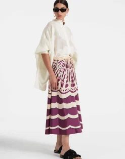 La DoubleJ Gonne<Drawstring SkirtFans Placée Purple in Faille