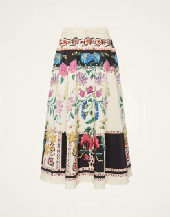 La DoubleJ Gonne<Drawstring SkirtPlaza Plac&eacute;e Ivory in Faille