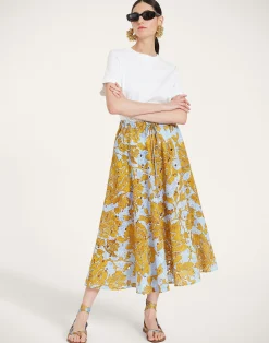 La DoubleJ Gonne<Drawstring SkirtTangle Light Blue in Printed Lace