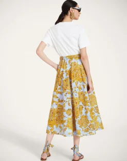 La DoubleJ Gonne<Drawstring SkirtTangle Light Blue in Printed Lace