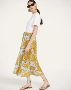 La DoubleJ Gonne<Drawstring SkirtTangle Light Blue in Printed Lace