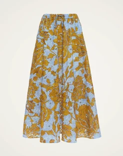 La DoubleJ Gonne<Drawstring SkirtTangle Light Blue in Printed Lace