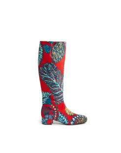 La DoubleJ Scarpe|Accessories<Edie BootsSicomore Red in Cotton Velvet