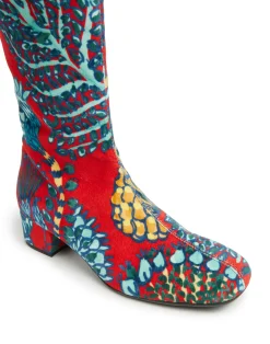 La DoubleJ Scarpe|Accessories<Edie BootsSicomore Red in Cotton Velvet