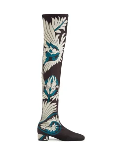 La DoubleJ Scarpe|Accessories<Edie High BootsMix Tiles Blue in Lycra