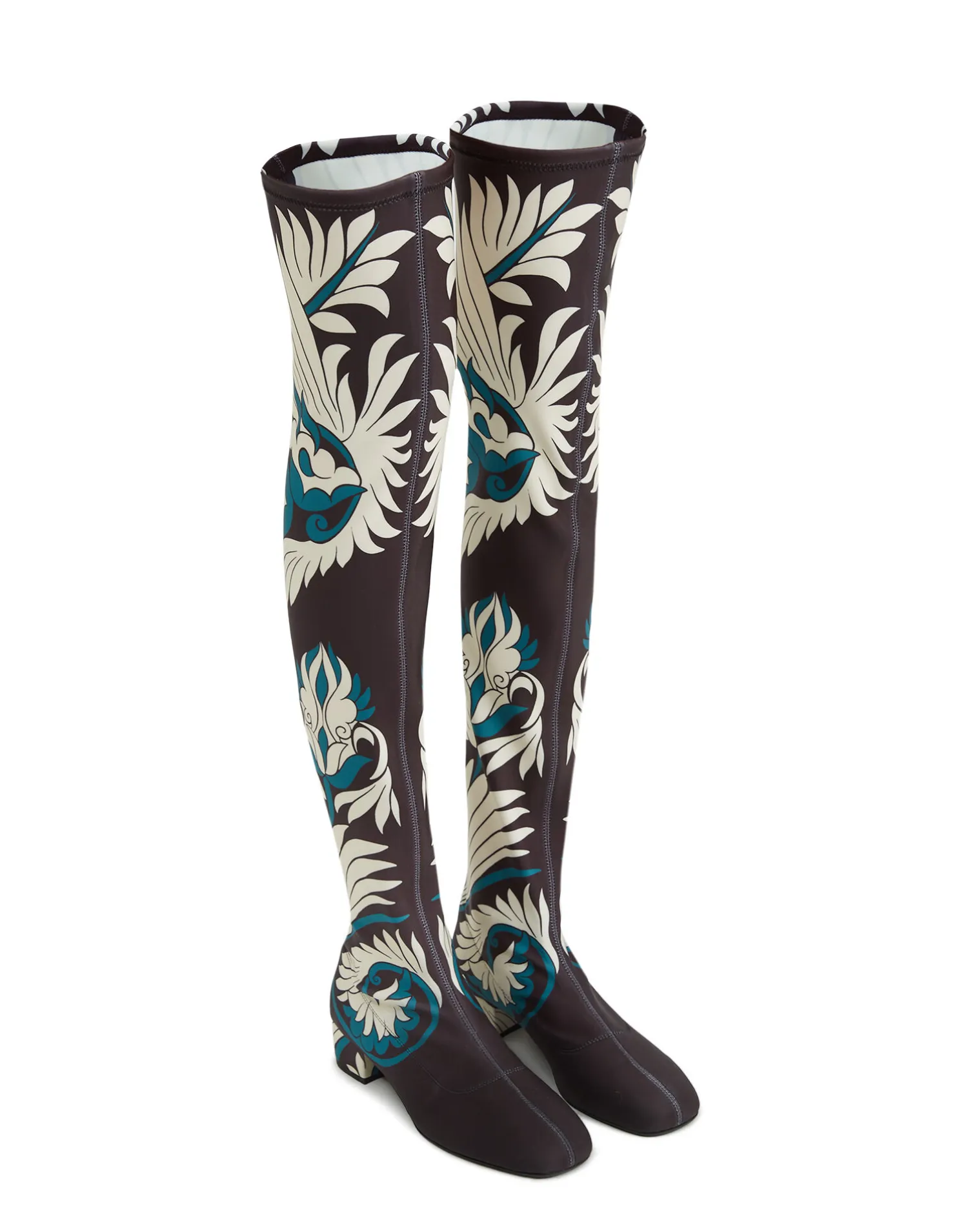 La DoubleJ Scarpe|Accessories<Edie High BootsMix Tiles Blue in Lycra
