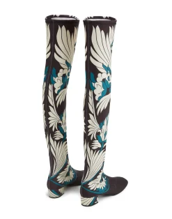 La DoubleJ Scarpe|Accessories<Edie High BootsMix Tiles Blue in Lycra
