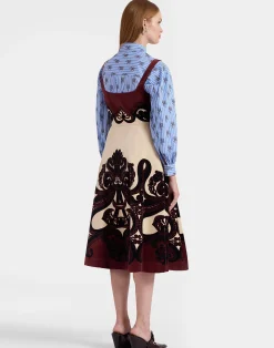 La DoubleJ Party Dressing<Ella Midi DressCorsini Plac&eacute;e Cream in Cotton Velvet