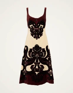 La DoubleJ Party Dressing<Ella Midi DressCorsini Plac&eacute;e Cream in Cotton Velvet