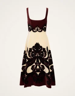 La DoubleJ Party Dressing<Ella Midi DressCorsini Plac&eacute;e Cream in Cotton Velvet