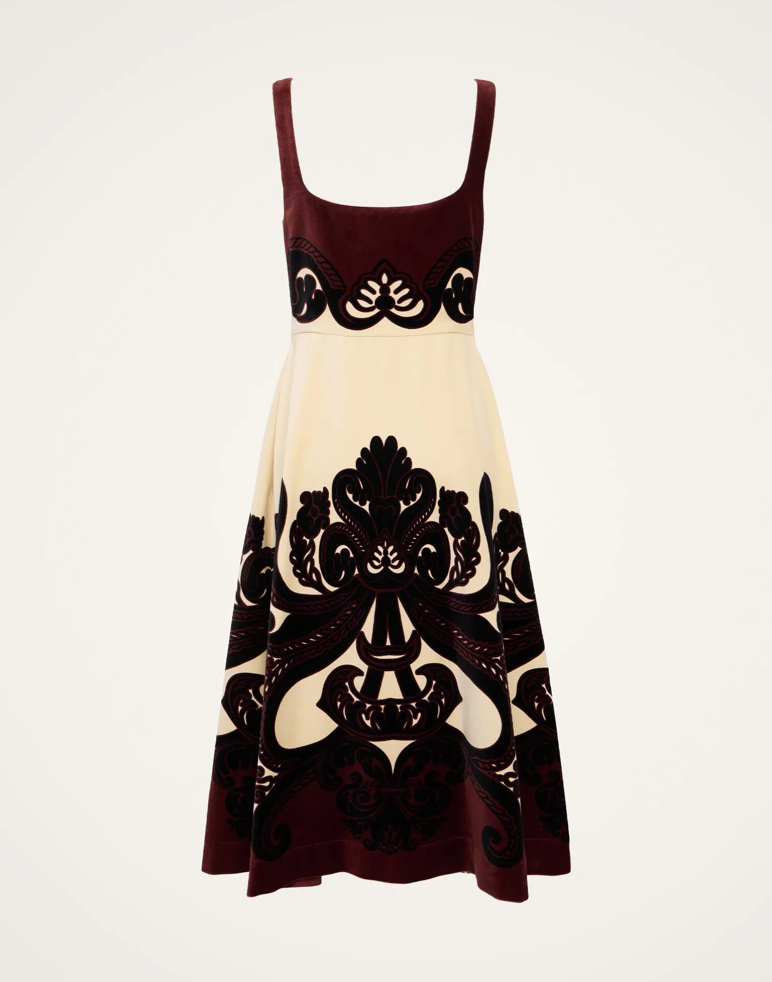 La DoubleJ Vestiti<Ella Midi DressCorsini Placée Cream in Cotton Velvet