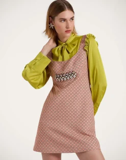 La DoubleJ Party Dressing<Ella Mini DressTulip Pale Pink in Jacquard Embroidered