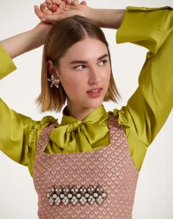 La DoubleJ Party Dressing<Ella Mini DressTulip Pale Pink in Jacquard Embroidered