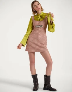 La DoubleJ Party Dressing<Ella Mini DressTulip Pale Pink in Jacquard Embroidered