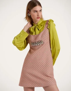 La DoubleJ Vestiti<Ella Mini DressTulip Pale Pink in Jacquard Embroidered
