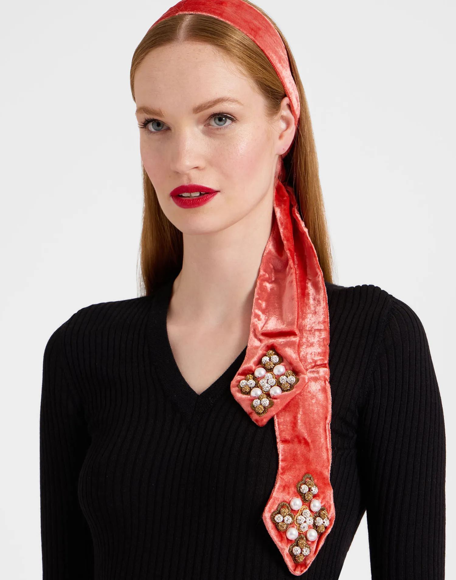 La DoubleJ Foulard E Sciarpe|Accessories<Ella 2-Ways StoleSolid Orange in Velvet